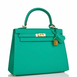 Hermes Kelly 25 Sellier Vert Jade Epsom Gold Hardware