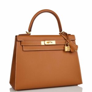 Hermes Kelly 28 Sellier Gold Epsom Gold Hardware