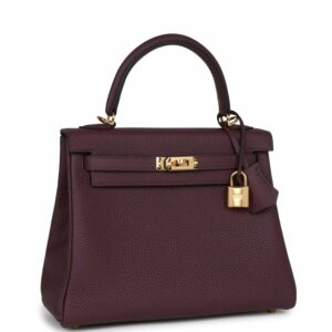 Hermes Kelly 25 Retourne Cassis Togo Gold Hardware
