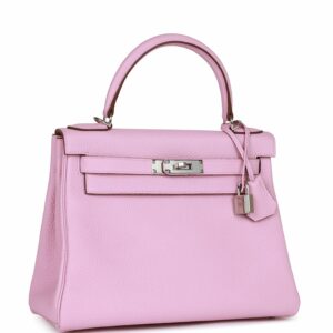 Hermes Kelly 28 Retourne Mauve Sylvestre Clemence Palladium Hardware