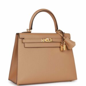 Hermes Kelly 25 Sellier Chai Epsom Gold Hardware