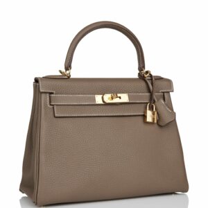 Hermes Kelly 28 Retourne Etoupe Clemence Gold Hardware