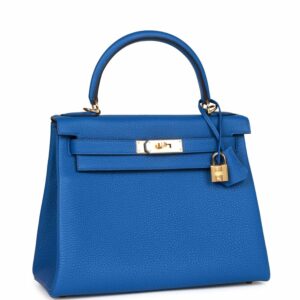 Hermes Kelly 28 Retourne Bleu France Togo Gold Hardware