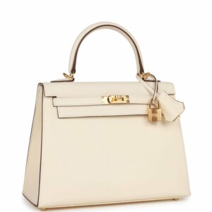 Hermes Kelly 25 Sellier Nata Epsom Gold Hardware