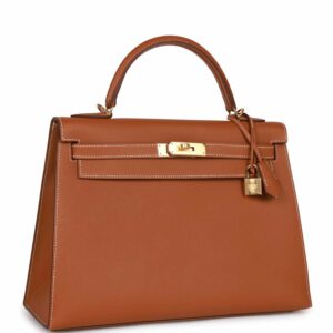 Hermes Kelly 32 Sellier Gold Epsom Gold Hardware