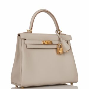 Hermes Kelly 25 Retourne Gris Perle Swift Gold Hardware