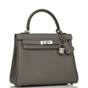 Hermes Kelly 25 Retourne Etain Togo Palladium Hardware