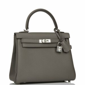 Hermes Kelly 25 Retourne Etain Togo Palladium Hardware