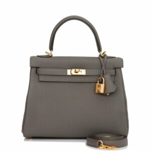 Hermes Kelly 25 Retourne Etain Togo Gold Hardware