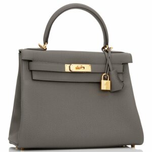 Hermes Kelly 28 Retourne Etain Togo Gold Hardware