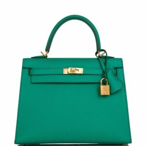Hermes Kelly 25 Sellier Vert Jade Epsom Gold Hardware