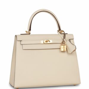 Hermes Kelly 25 Sellier Nata Epsom Gold Hardware