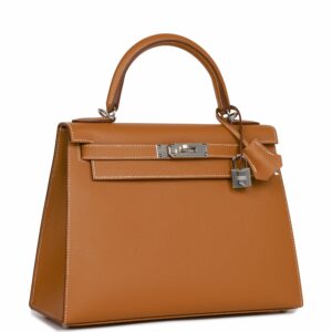 Hermes Kelly 28 Sellier Gold Epsom Palladium Hardware
