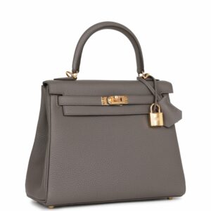 Hermes Kelly 25 Retourne Etain Togo Gold Hardware