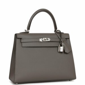 Hermes Kelly 25 Sellier Gris Meyer Epsom Palladium Hardware