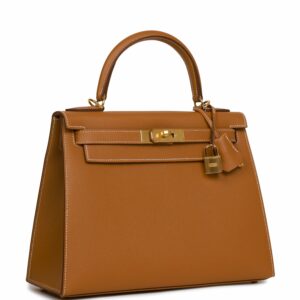 Hermes Kelly 28 Sellier Gold Epsom Gold Hardware