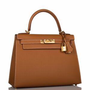Hermes Kelly 28 Sellier Gold Epsom Gold Hardware
