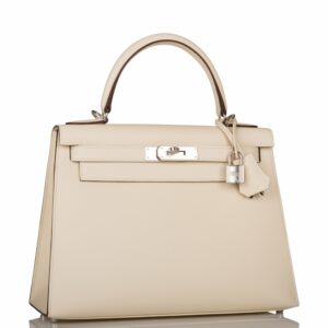 Hermes Kelly 28 Sellier Nata Verso Epsom Palladium Hardware
