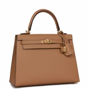Hermes Kelly 25 Sellier Chai Epsom Gold Hardware