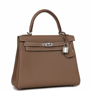 Hermes Kelly 25 Retourne Etoupe Togo Palladium Hardware