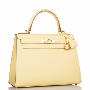 Hermes Kelly 28 Sellier Jaune Poussin Epsom Gold Hardware
