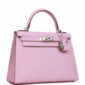 Hermes Kelly 28 Sellier Mauve Sylvestre Epsom Palladium Hardware