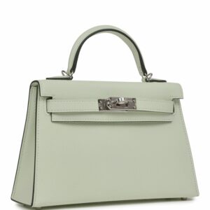 Hermes Kelly 20 Sellier Vert Fizz Epsom Palladium Hardware