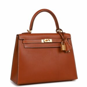 Hermes Kelly 25 Sellier Fauve Barenia Gold Hardware