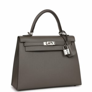 Hermes Kelly 25 Sellier Gris Meyer Epsom Palladium Hardware