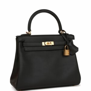 Hermes Kelly 25 Retourne Black Swift Gold Hardware