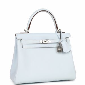 Hermes Kelly 25 Retourne Bleu Brume Swift Palladium Hardware