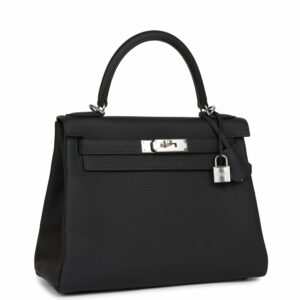 Hermes Kelly 28 Retourne Caban Togo Palladium Hardware