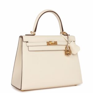 Hermes Kelly 25 Sellier Nata Epsom Gold Hardware