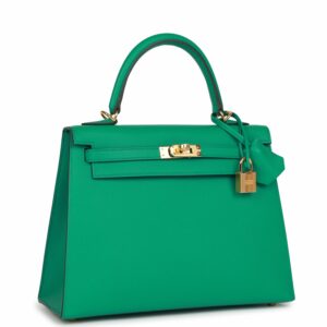 Hermes Kelly 25 Sellier Vert Jade Epsom Gold Hardware