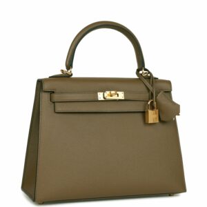 Hermes Kelly 25 Sellier Vert Olive Epsom Gold Hardware