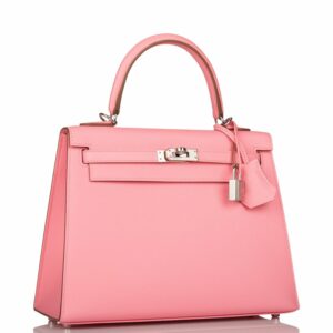Hermes Kelly 25 Sellier Rose Confetti Epsom Palladium Hardware