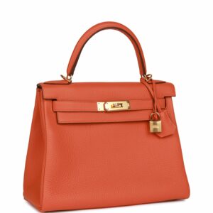Hermes Kelly 28 Retourne Orange Togo Gold Hardware