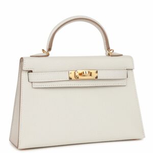Hermes Kelly 20 Sellier Mushroom Chèvre Gold Hardware