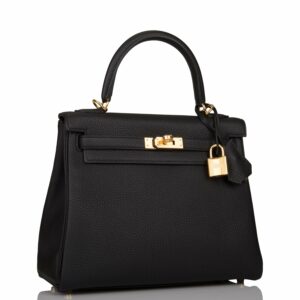 Hermes Kelly 25 Retourne Black Togo Gold Hardware