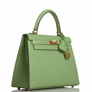 Hermes Kelly 25 Sellier Vert Criquet Epsom Gold Hardware