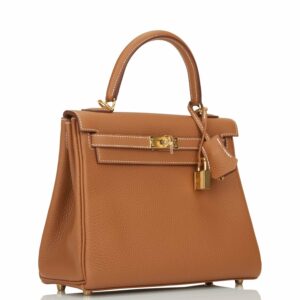 Hermes Kelly 25 Retourne Gold Togo Gold Hardware