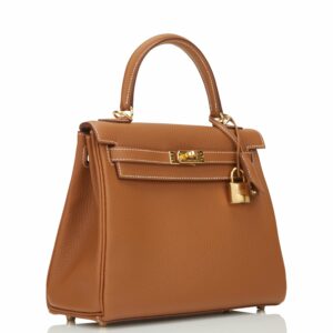 Hermes Kelly 25 Retourne Gold Togo Gold Hardware