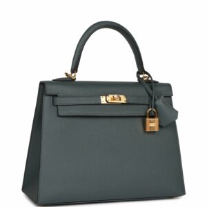Hermes Kelly 25 Sellier Bleu Orage Epsom Gold Hardware