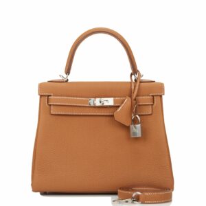 Hermes Kelly 25 Retourne Gold Togo Palladium Hardware