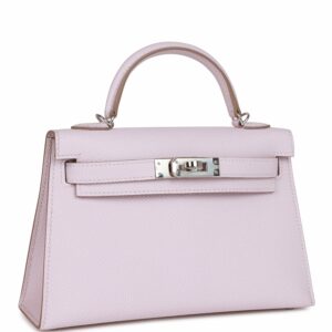 Hermes Kelly 20 Sellier Mauve Pale Epsom Palladium Hardware