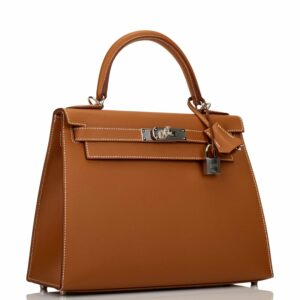 Hermes Kelly 28 Sellier Gold Epsom Palladium Hardware