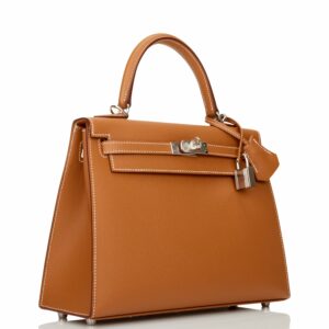 Hermes Kelly 25 Sellier Gold Epsom Palladium Hardware