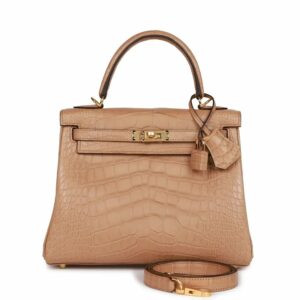 Hermes Kelly 25 Retourne Chai Matte Alligator Gold Hardware