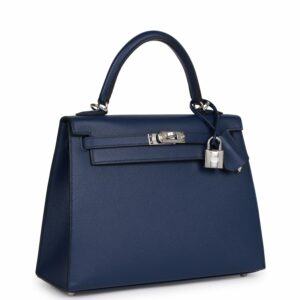 Hermes Kelly 25 Sellier Bleu Saphir Epsom Palladium Hardware