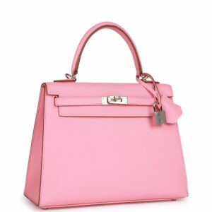 Hermes Kelly 25 Sellier Rose Confetti Epsom Palladium Hardware